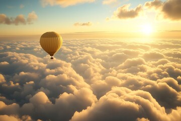 Soaring Above the Clouds: A Hot Air Balloon Adventure at Sunset