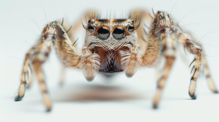 Creepy and realistic watercolor spider clipart for halloween, isolated on a white background