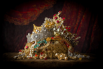 Pile of jewels and crowns
