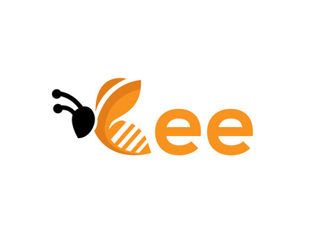 abstract bee with B font initial logo design template illustration