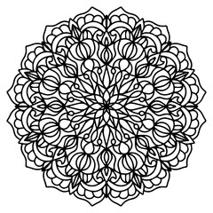 Mandala Adult Coloring Page Stress Free Relaxing Meditation Line Art