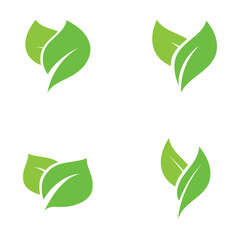 Logos of green Tree leaf ecology