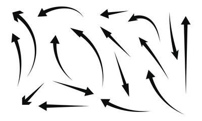 Black arrow vector icon pack. Arrow icon.