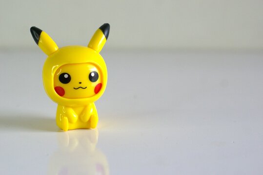 Yogyakarta, Indonesia - September 13, 2024: Pokemon character Pikachu on white background with copy space area