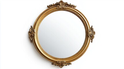 Obraz premium Vintage frame, mirror isolated on white background