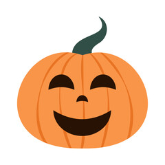 Scary pumpkins. Spooky design for Halloween isolated on a white background. Cute jack o lantern with different face expressions