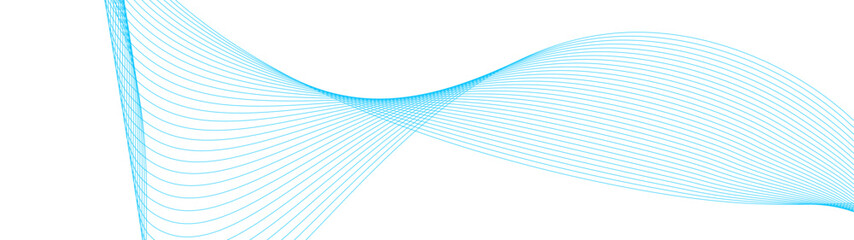 abstract blue line wave background. light lines wavy flowing dynamic in blue colors isolated on white background. AI technology, digital, communication, 5G, science, music. vector illustration