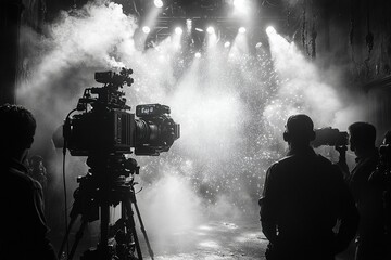 Fototapeta premium Film crew shooting a commercial