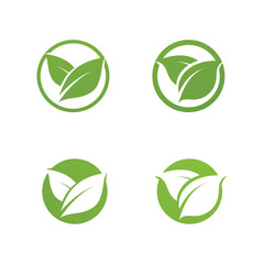 Logos of green Tree leaf ecology