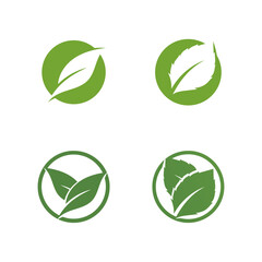 Logos of green Tree leaf ecology