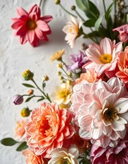 Artistic floral background with an abstract arrangement of vivid, impressionism