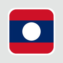 The flag of laos. Flag icon. Standard color. flat vector square with rounded corners Computer illustration. Digital illustration. Vector illustration.