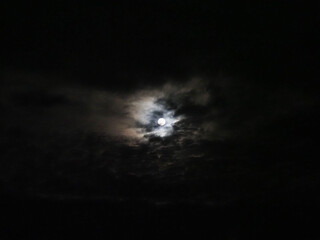 moon behind clouds