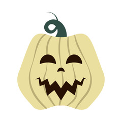 Pumpkin on a white background. The main symbol of the Happy Halloween holiday. Thanksgiving and Harvesting illustration
