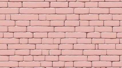 Obraz premium close up view of a pink brick wall background, empty pink textured backdrop