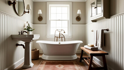 Designing a bathroom in Farmhouse Style, Bathroom model.