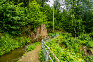 Eine frühlingshafte Wanderung rund um die Touristenattraktion in Brotterode-Trusetal - dem Trusetaler Wasserfall - Thüringen - Deutschland