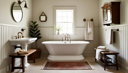 Designing a bathroom in Farmhouse Style, Bathroom model.