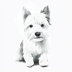 Beautiful Watercolor Painting of a Charming West Highland White Terrier
