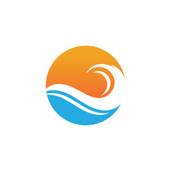 Ocean summer  wave logo vector icon image