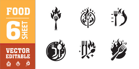 Fork, knife, spoon and plate set icons. Tableware set flat style. Dinnerservice collection. Plate, fork and knife for apps and websites. Dinner service - stock vector