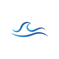 Obraz premium Water wave logo vector icon image