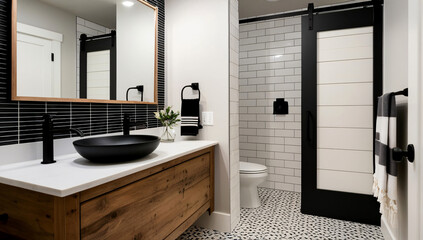 Designing a bathroom in Farmhouse Style, Bathroom model.