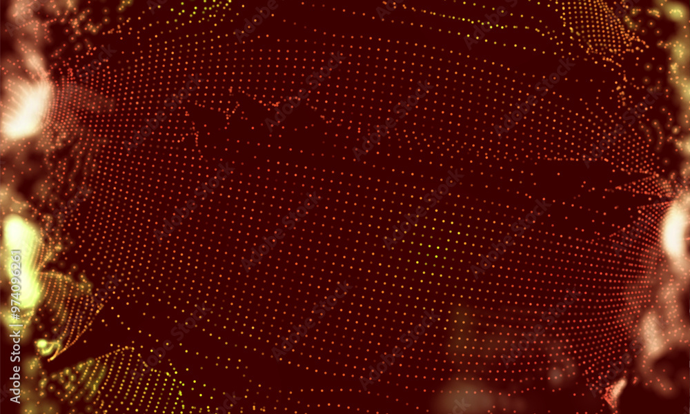 Wall mural cyber background constructed with particles. science or technology backdrop. vector illustration.