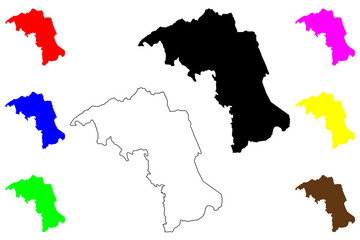 Mitchell County, North Carolina State (U.S. county, United States of America, USA, U.S., US) map vector illustration, scribble sketch Mitchell map