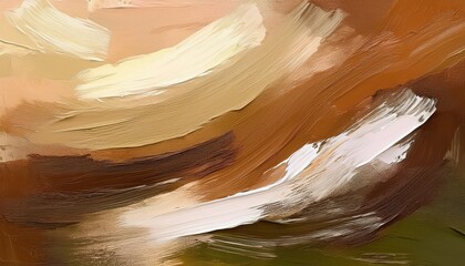 Abstract art with brown, beige, and white