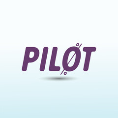 word pilot vector logo design
