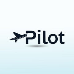 word pilot vector logo design