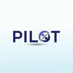word pilot vector logo design