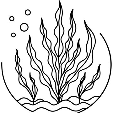 black seaweed in glass bowl clip art preview
