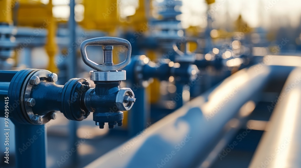 Poster efficient gas transportation infrastructure with extensive pipeline systems and outdoor settings