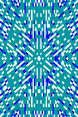 Abstract symmetric interlaced 8-bit Christmas snowflake background