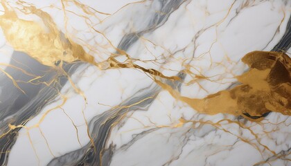 Obraz premium White marble with gold veins