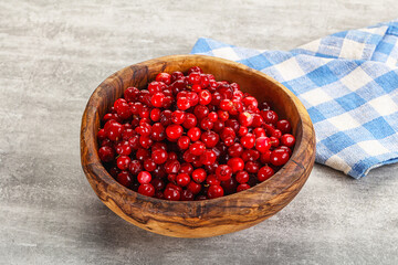 Ripe sweet wild organic cowberry