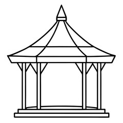 pavilion outline coloring book page line art drawing