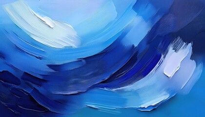 Abstract blue and white painting
