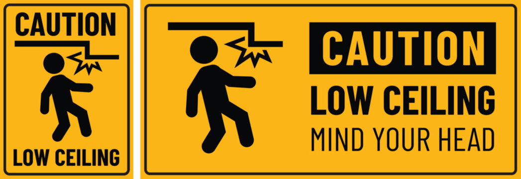 Low ceiling print ready sign vector