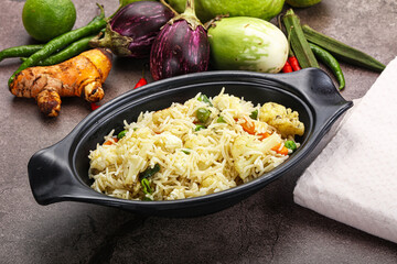 Indian vegetarian pilao basmati rice
