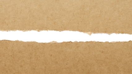 Torn Kraft paper realistic material, Transparent Backgrounds
