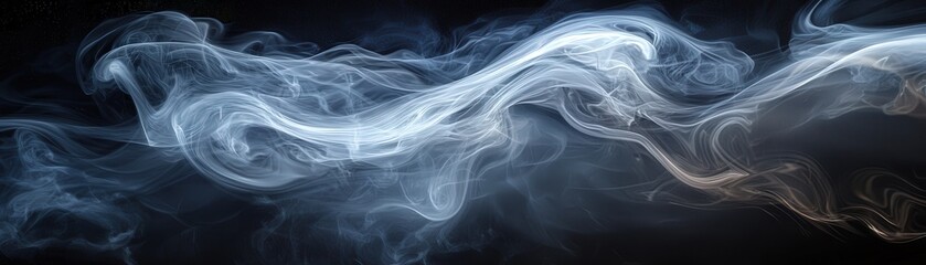 Fototapeta premium Smoke in abstract spiral forms, organic shapes, mysterious and captivating.