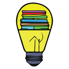 Technology vector  , lights and book , EPS File , light bulb icon 