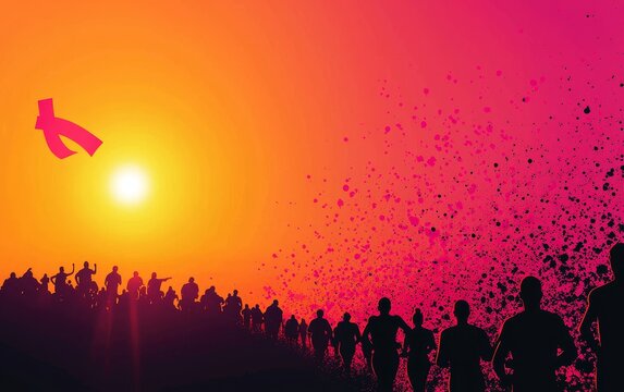 Design a flyer promoting a local breast cancer awareness walk or run