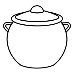 Obraz premium pots outline coloring book page line art drawing
