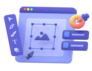 Graphic designer user interface illustration © Dwi