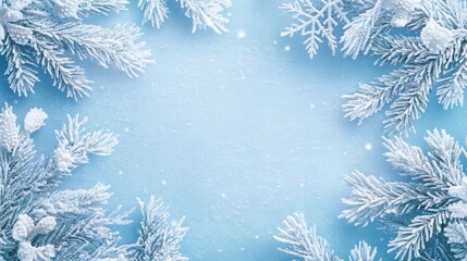 Frosted Winter Wonderland, a serene backdrop of intricate frost patterns and soft snow, perfect for showcasing festive food and beverage promotions in a cozy holiday setting