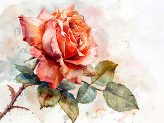 Watercolor Rose Elegance